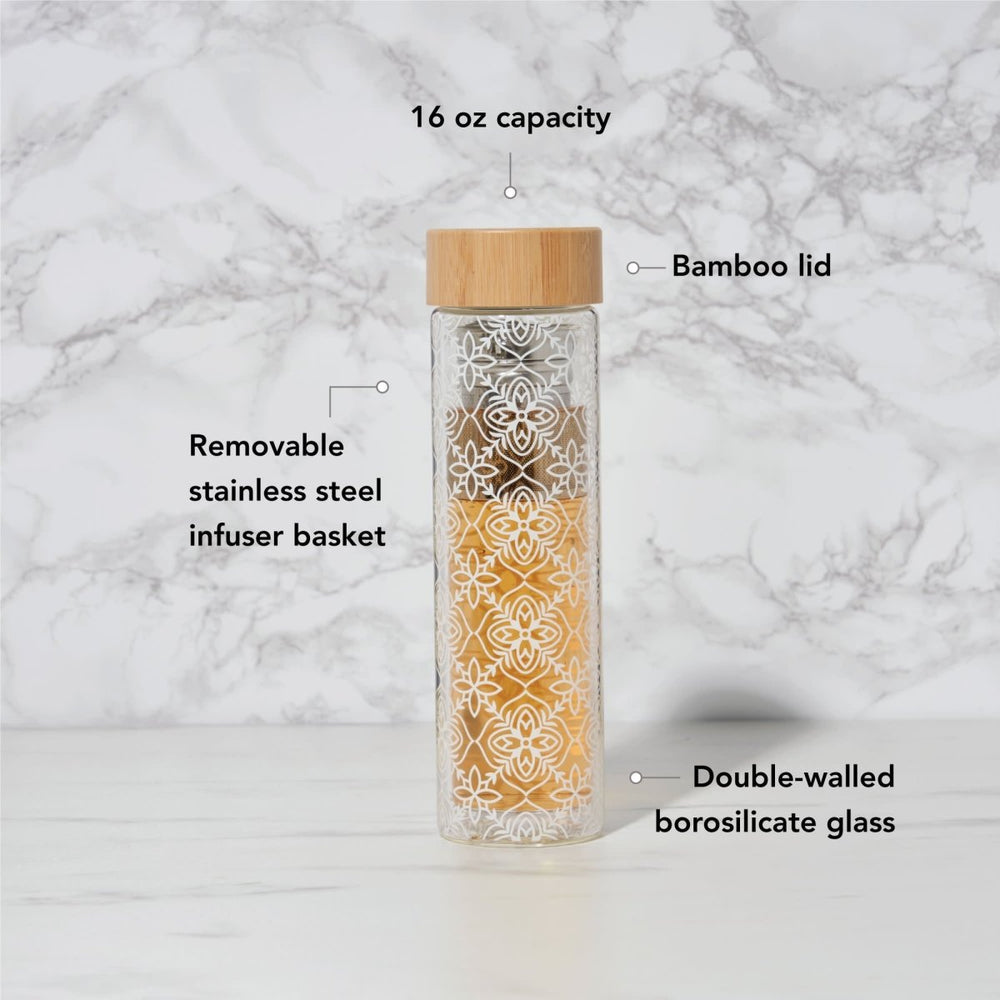
                      
                        Pinky Up Tea Blair: Marrakesh Glass Travel Infuser Mug - lily & onyx
                      
                    