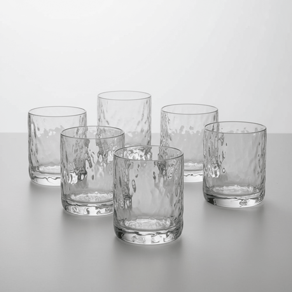 Bloomingville Hammered Glass 8oz Drink Tumblers - Set of 6