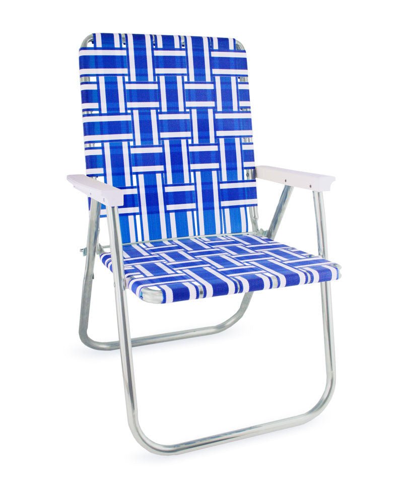 Lawn Chair USA Blue and White Stripe Classic Lawn Chair - lily & onyx