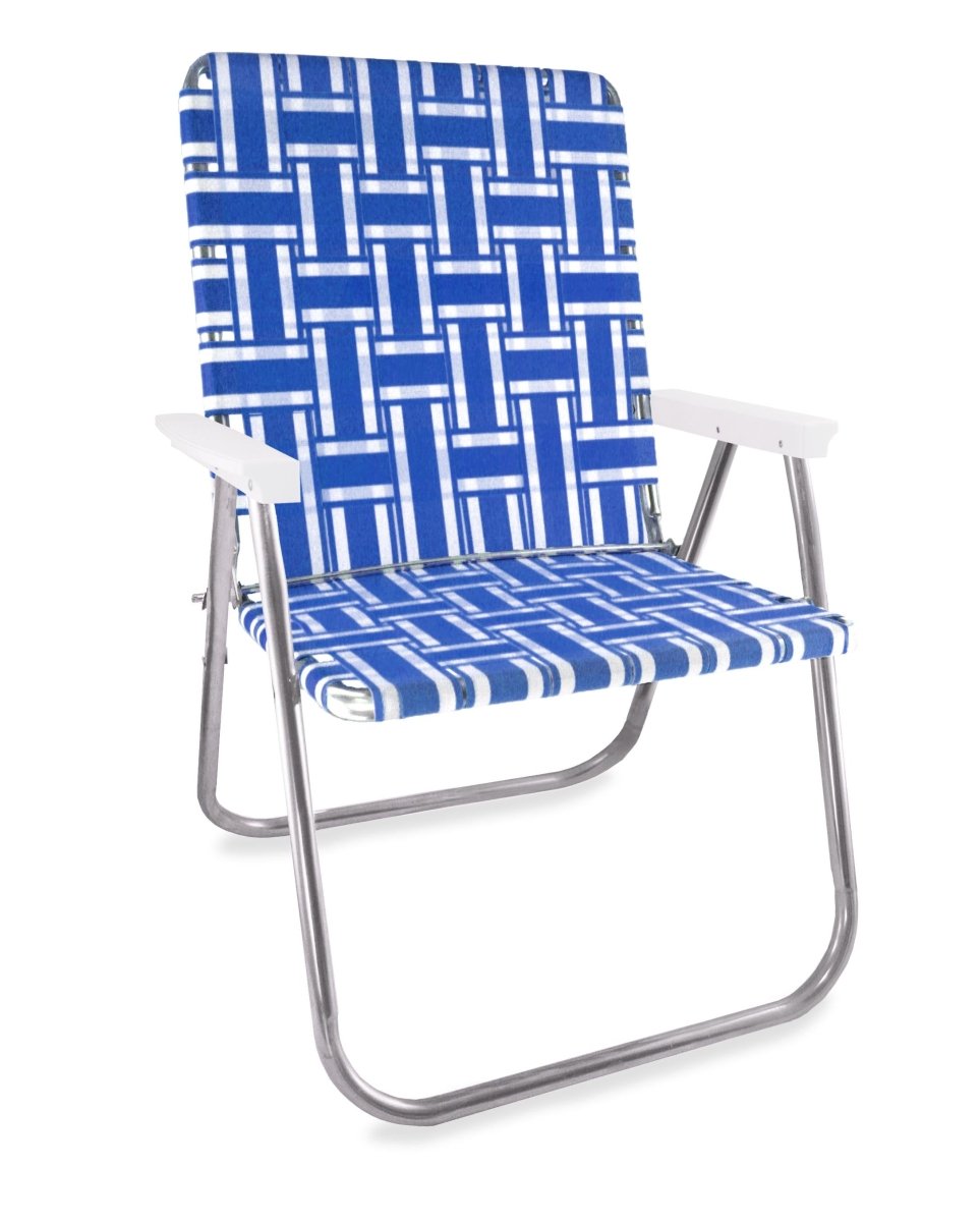 Lawn Chair USA Blue and White Stripe Magnum Chair - lily & onyx