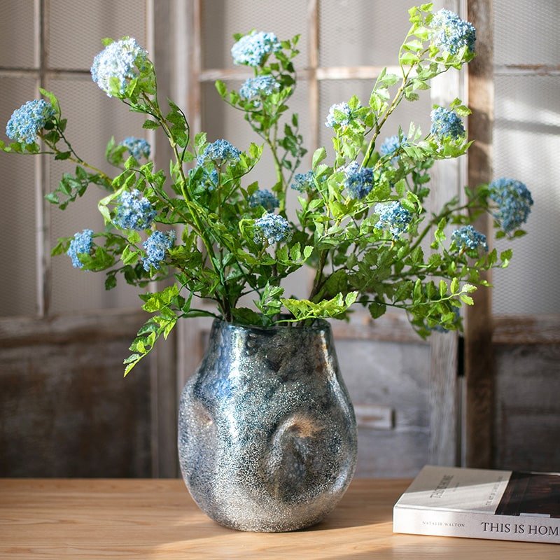 
                      
                        RusticReach Blue Bubble Hand Blown Glass Vase - lily & onyx
                      
                    