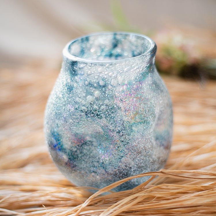 
                      
                        RusticReach Blue Bubble Hand Blown Glass Vase - lily & onyx
                      
                    