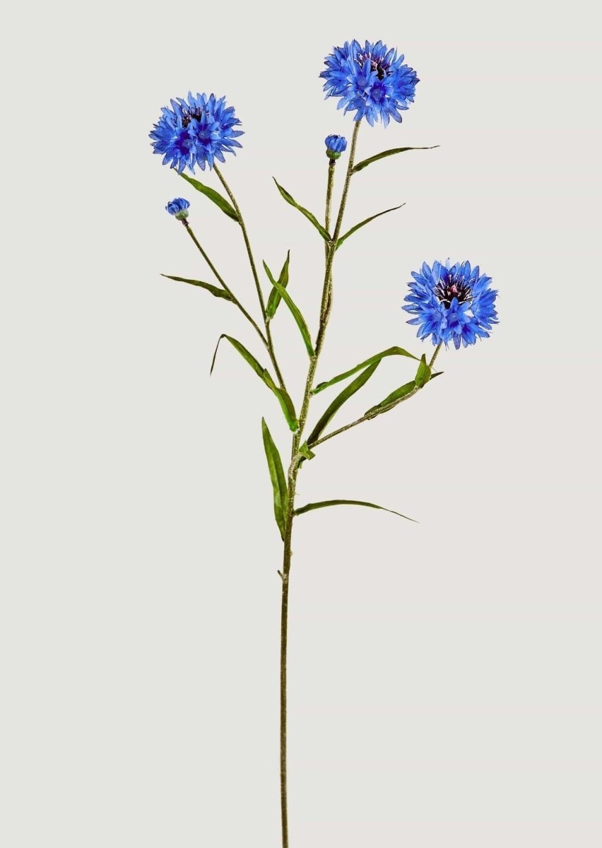 Afloral Blue Faux Cornflower Wildflowers - 25.5" - lily & onyx