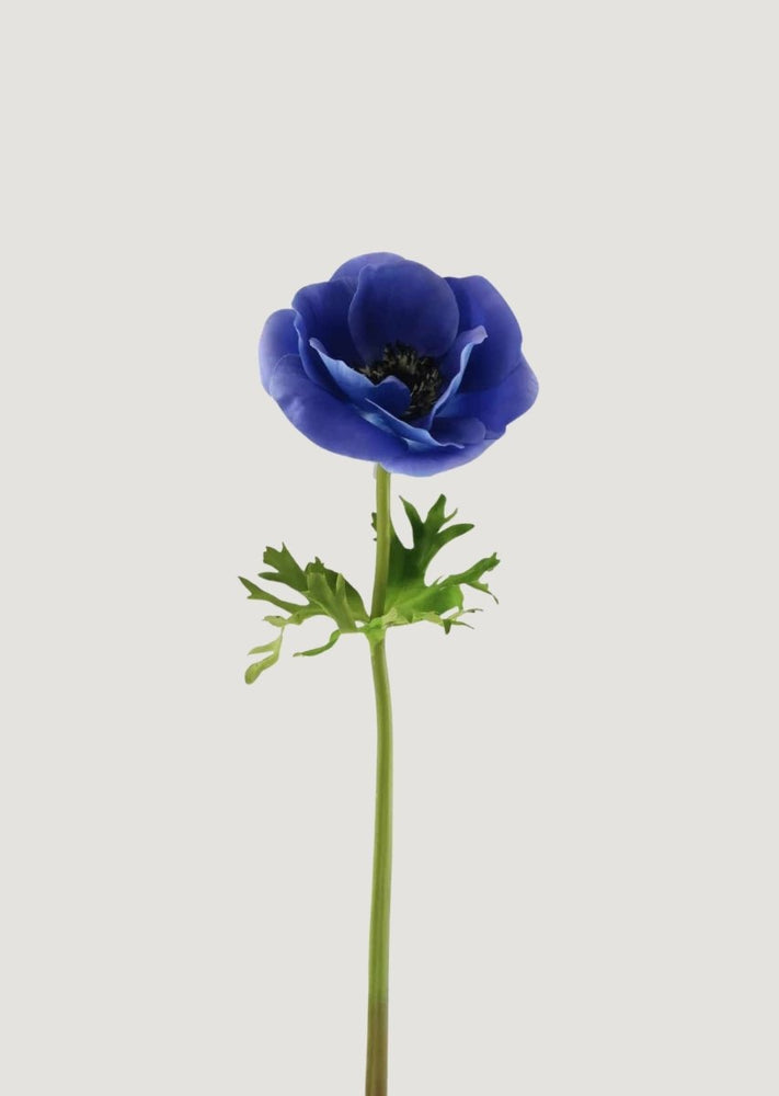 Afloral Blue Real Touch Poppy Anemone Flower - 17.5" - lily & onyx