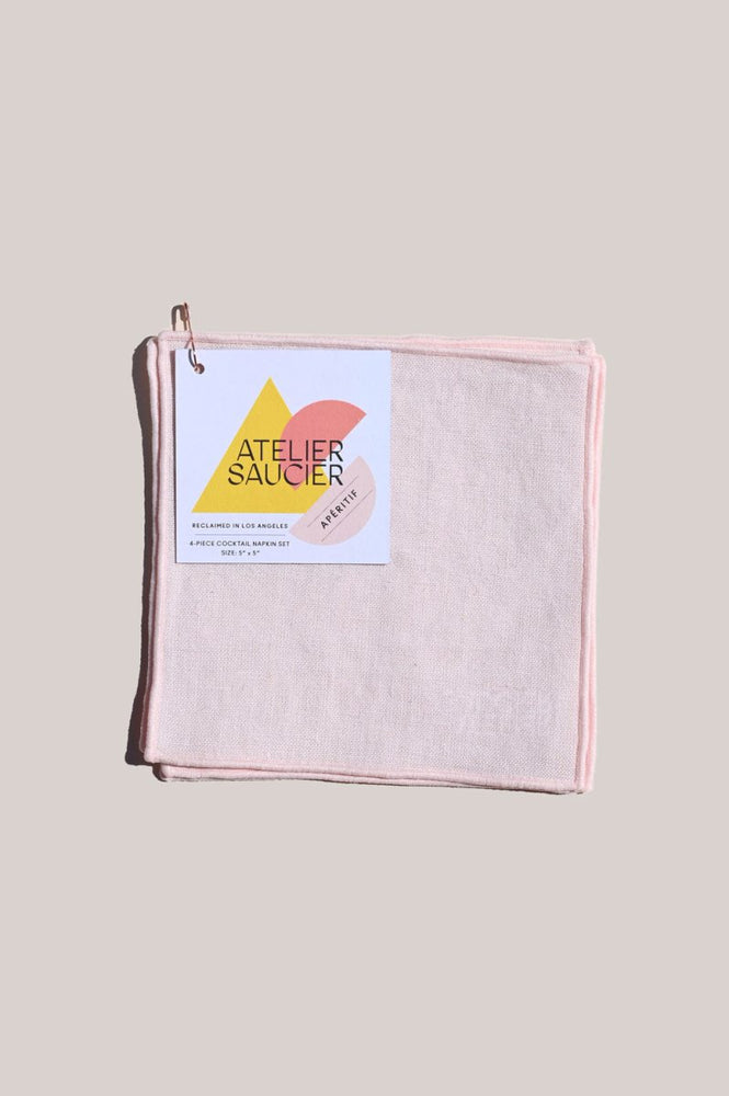 
                      
                        ATELIER SAUCIER Blush Linen Cocktail Napkins | Set of 4 - lily & onyx
                      
                    