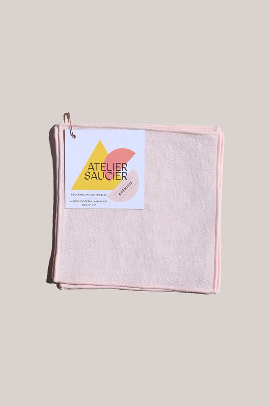 ATELIER SAUCIER Blush Linen Cocktail Napkins | Set of 4 - lily & onyx