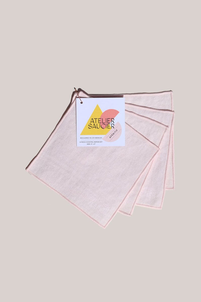 
                      
                        ATELIER SAUCIER Blush Linen Cocktail Napkins | Set of 4 - lily & onyx
                      
                    