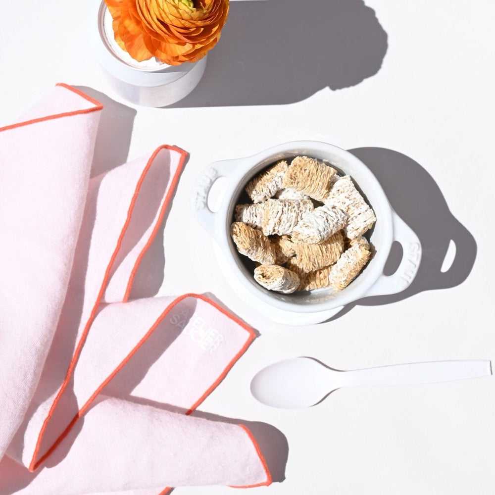 ATELIER SAUCIER Blush Linen Orange Napkins | Set of 4 - lily & onyx
