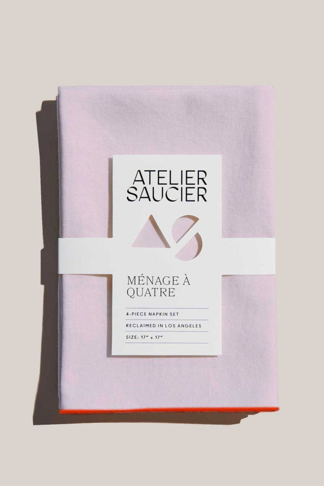 
                      
                        ATELIER SAUCIER Blush Linen Orange Napkins | Set of 4 - lily & onyx
                      
                    