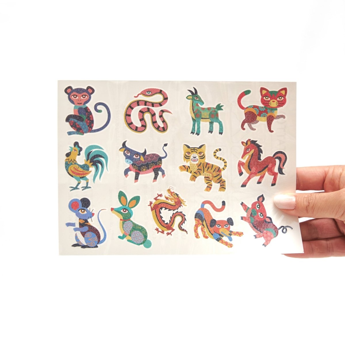 Bo & Mei Chinese Zodiac Glittery Temporary Tattoos