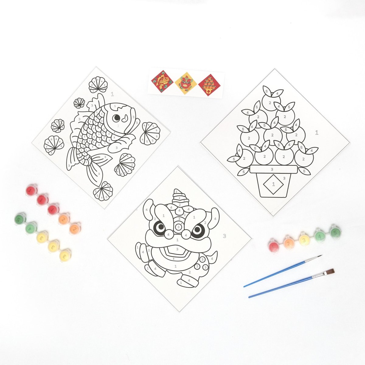 Bo & Mei Lunar New Year Lucky Symbol Paint - by - Number Kit