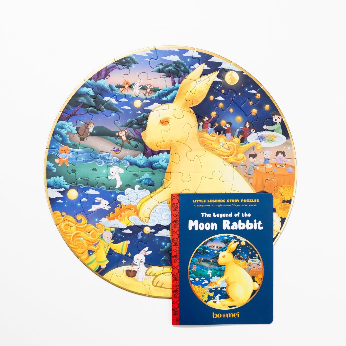 Moon Rabbit Story Puzzle 50-Piece Storybook | lily & onyx