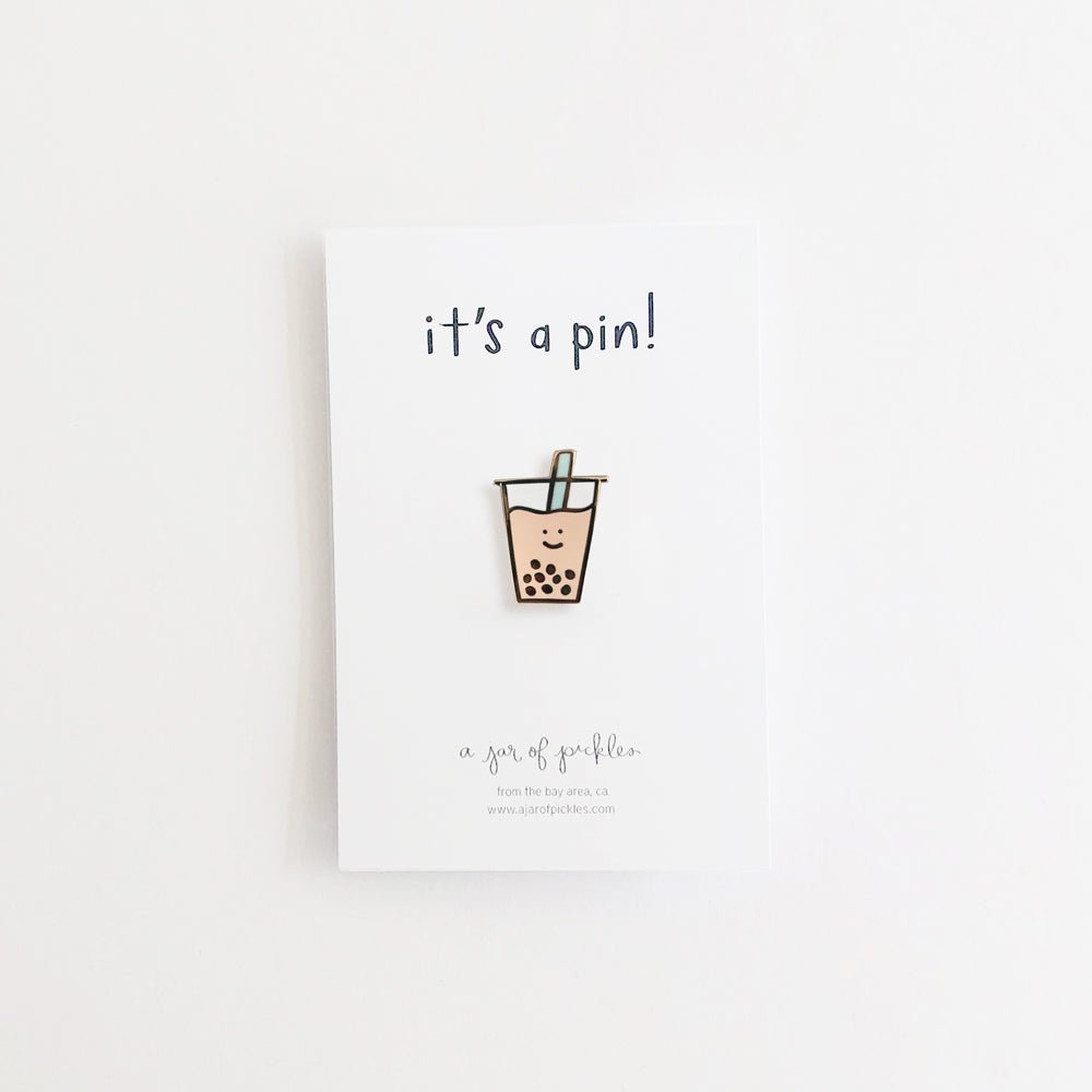 A Jar of Pickles Boba Pin - lily & onyx