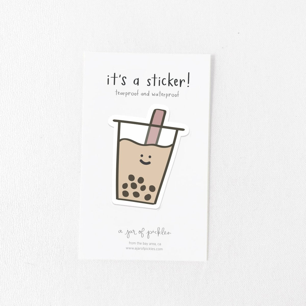 A Jar of Pickles Boba Vinyl Sticker