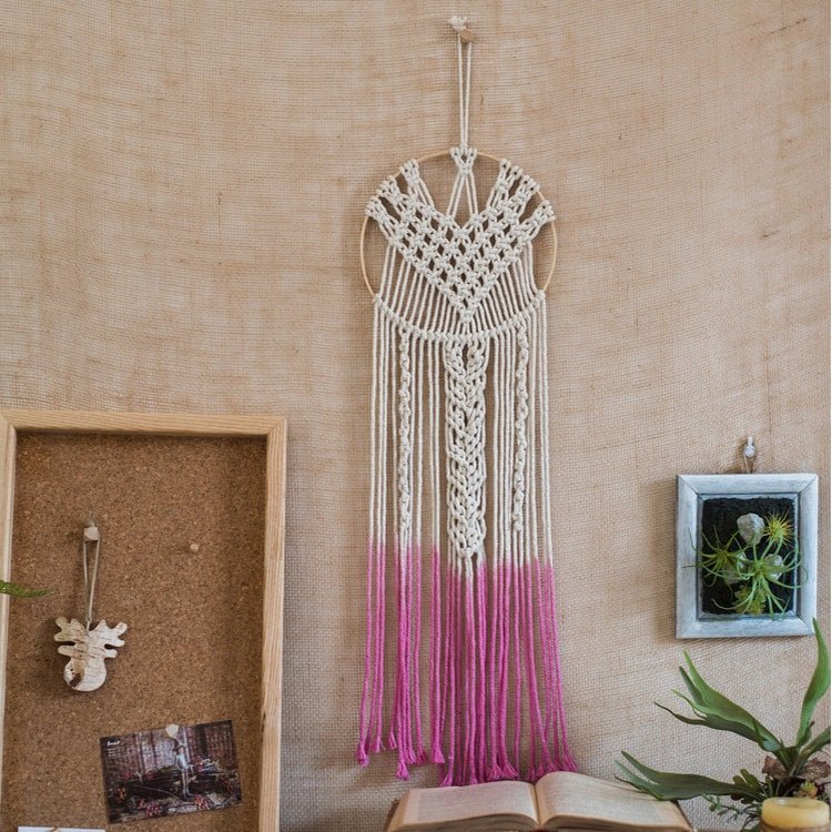 
                      
                        RusticReach Bohemia Style Pink Macrame Tapestry, Round - lily & onyx
                      
                    