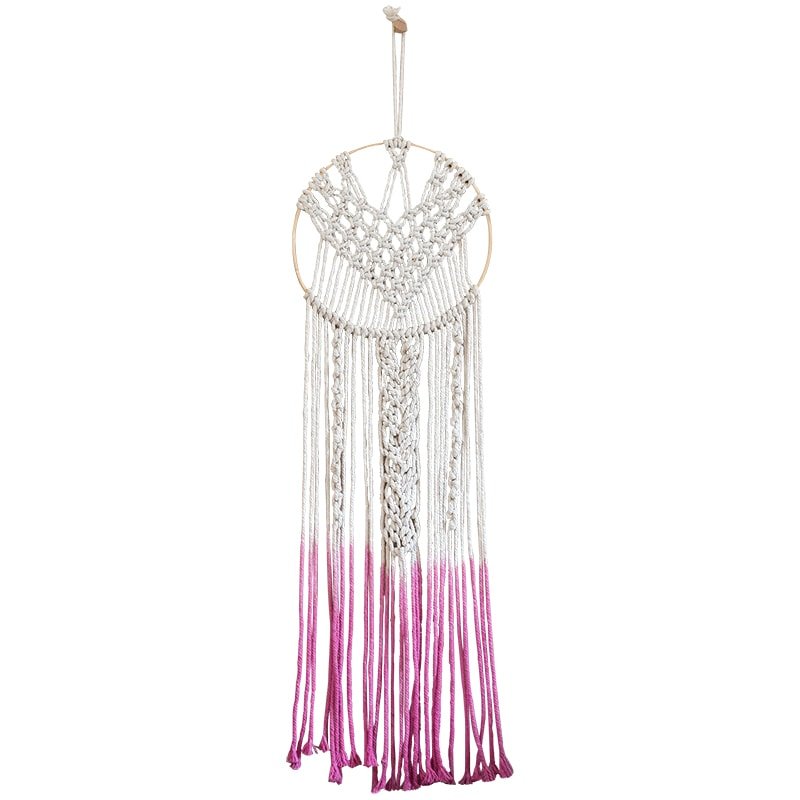 
                      
                        RusticReach Bohemia Style Pink Macrame Tapestry, Round - lily & onyx
                      
                    