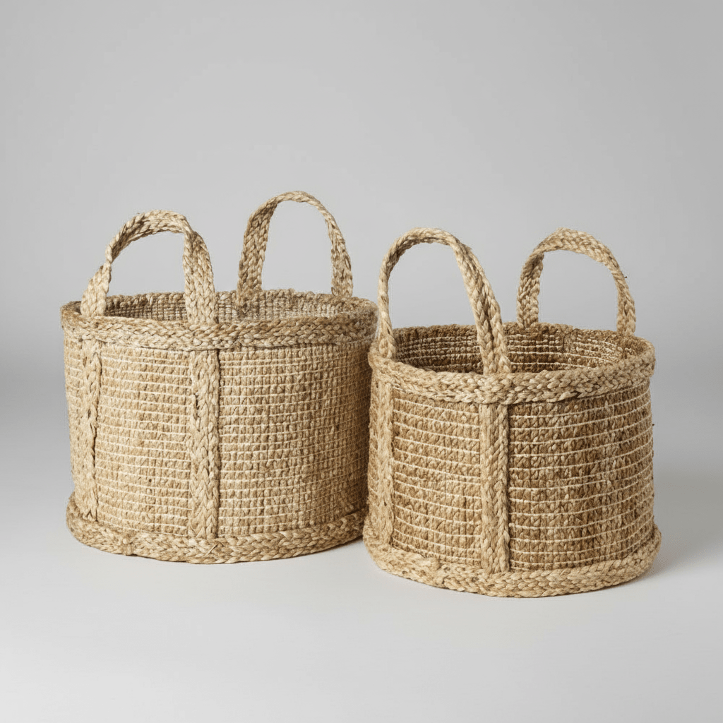 KORISSA Bono Braided Jute Basket, Natural