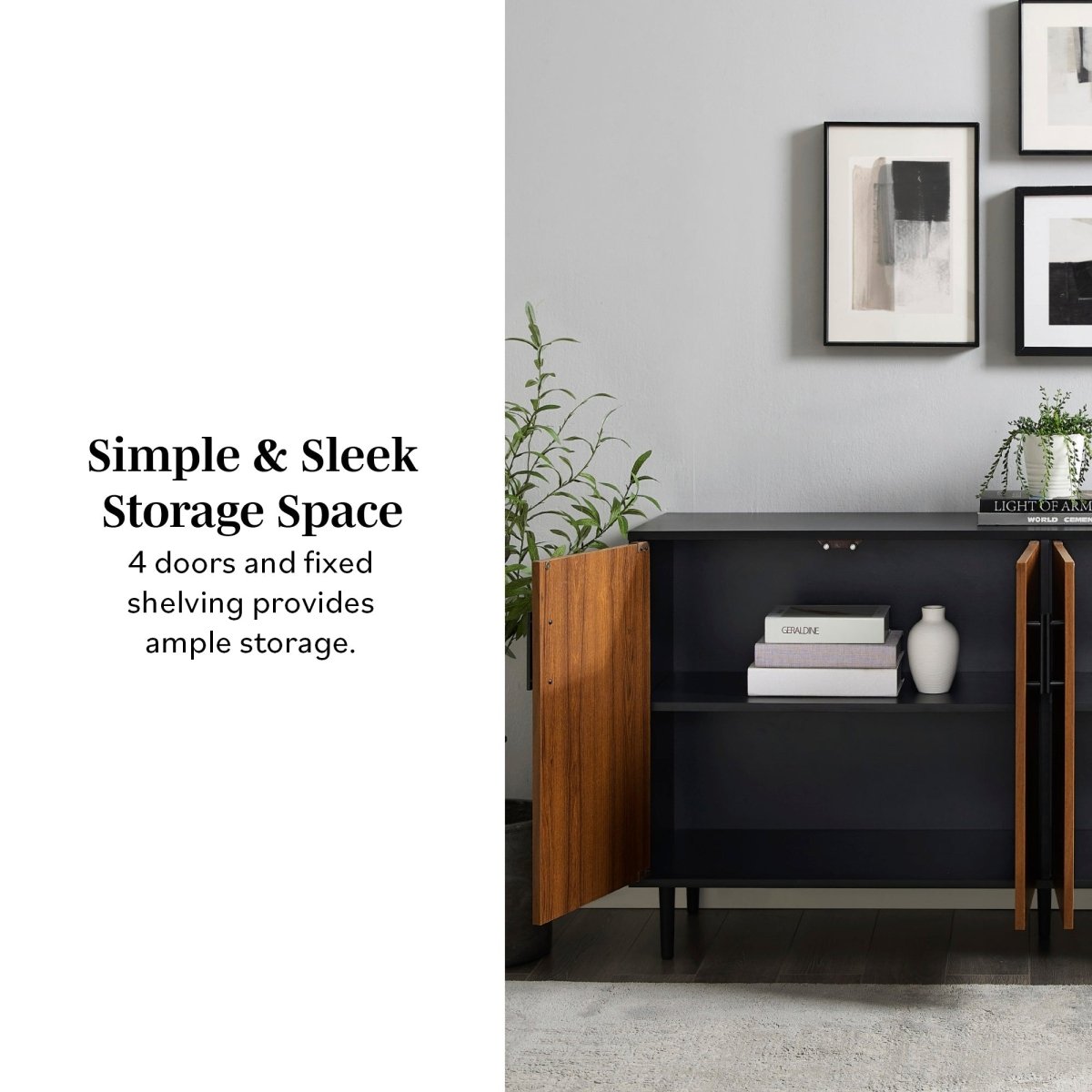 Walker Edison Bookmatch Hampton Buffet Sideboard - lily & onyx