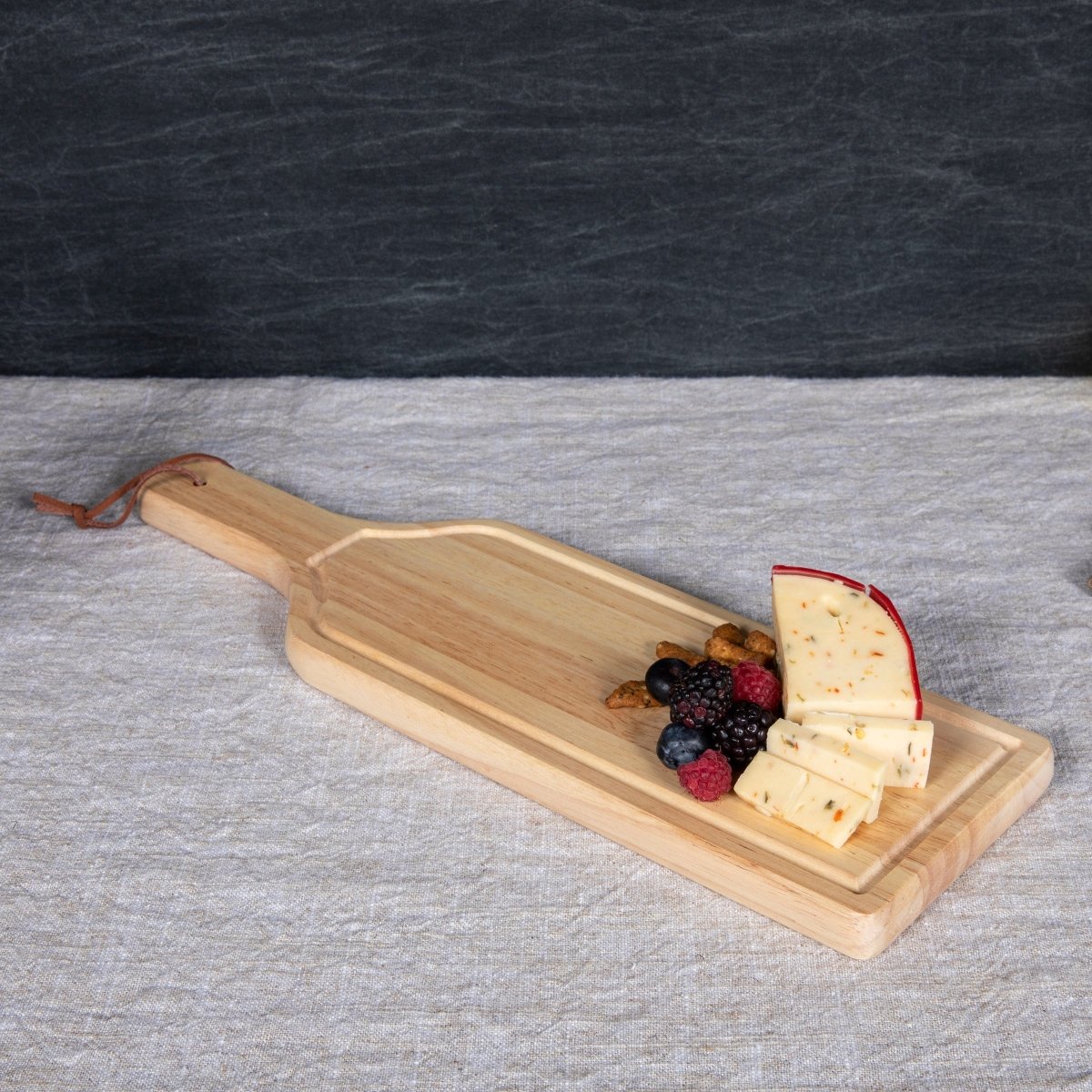 Picnic Time Family of Brands Botella Wine Bottle Shaped Cheese Cutting Board & Serving Platter - lily & onyx