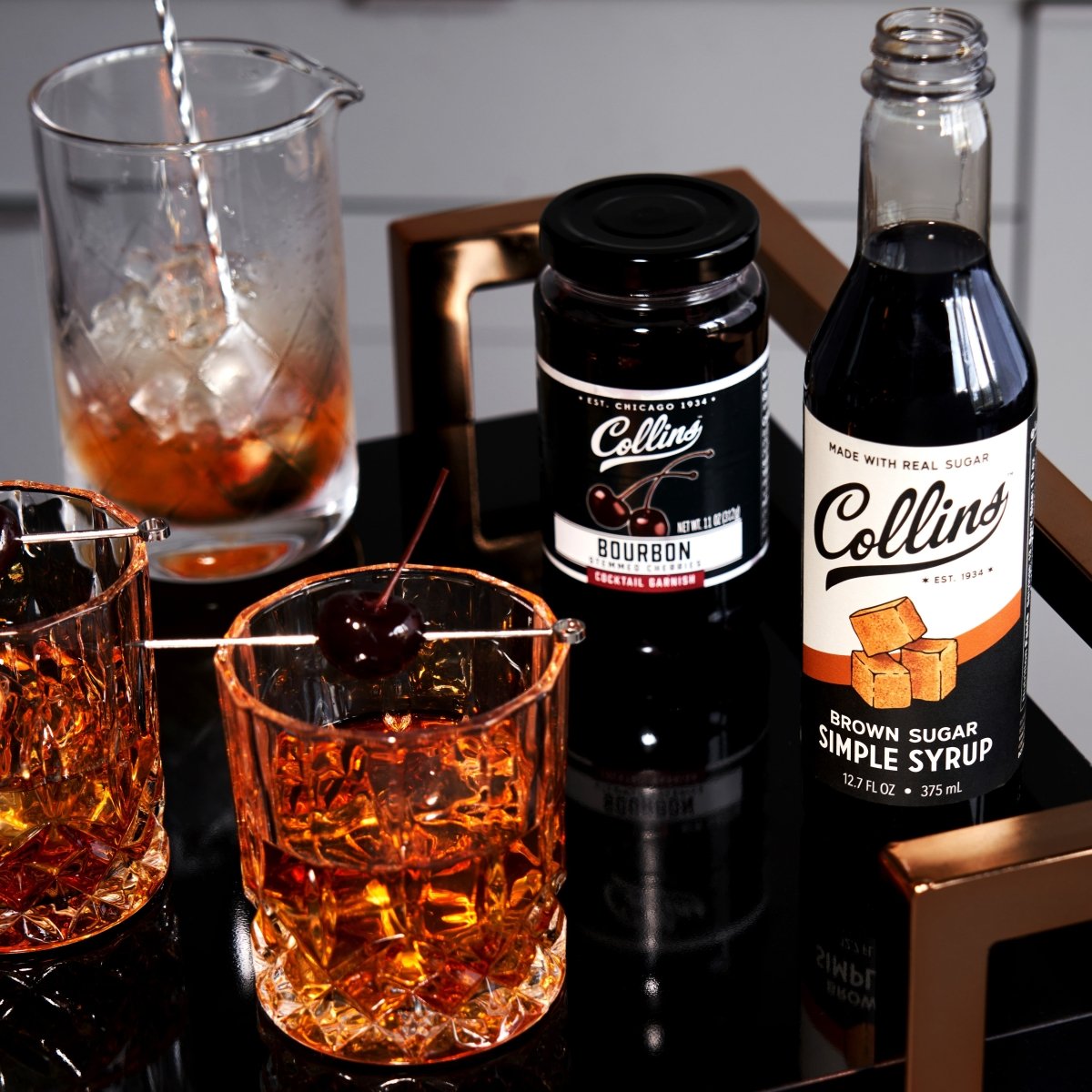 Collins Bourbon Cherries, 11 oz