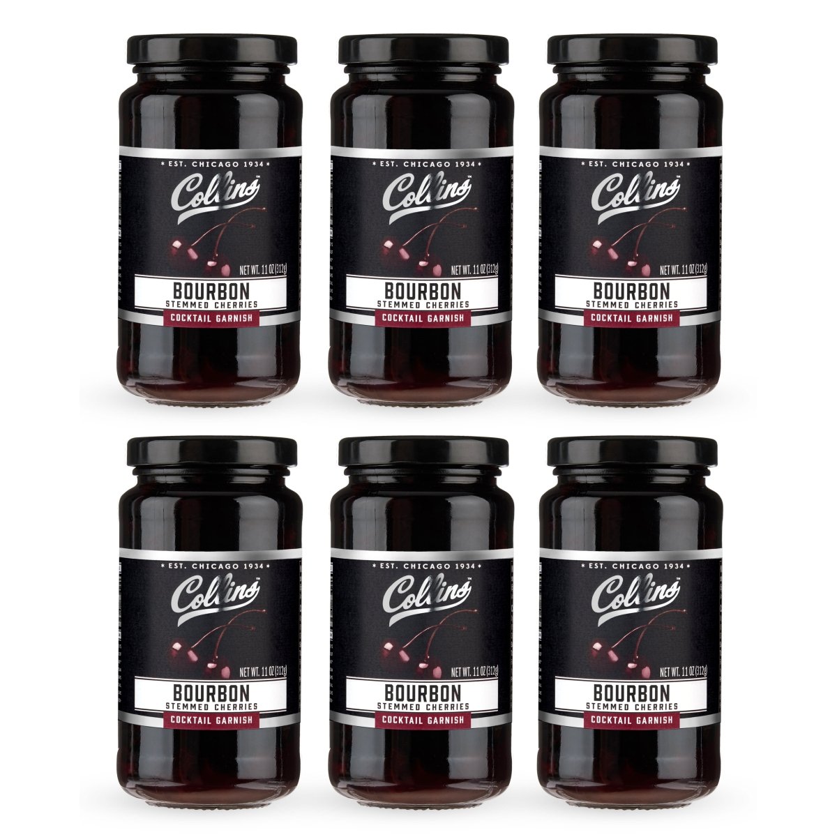 Collins Bourbon Cherries, 11 oz - Set of 6 - lily & onyx