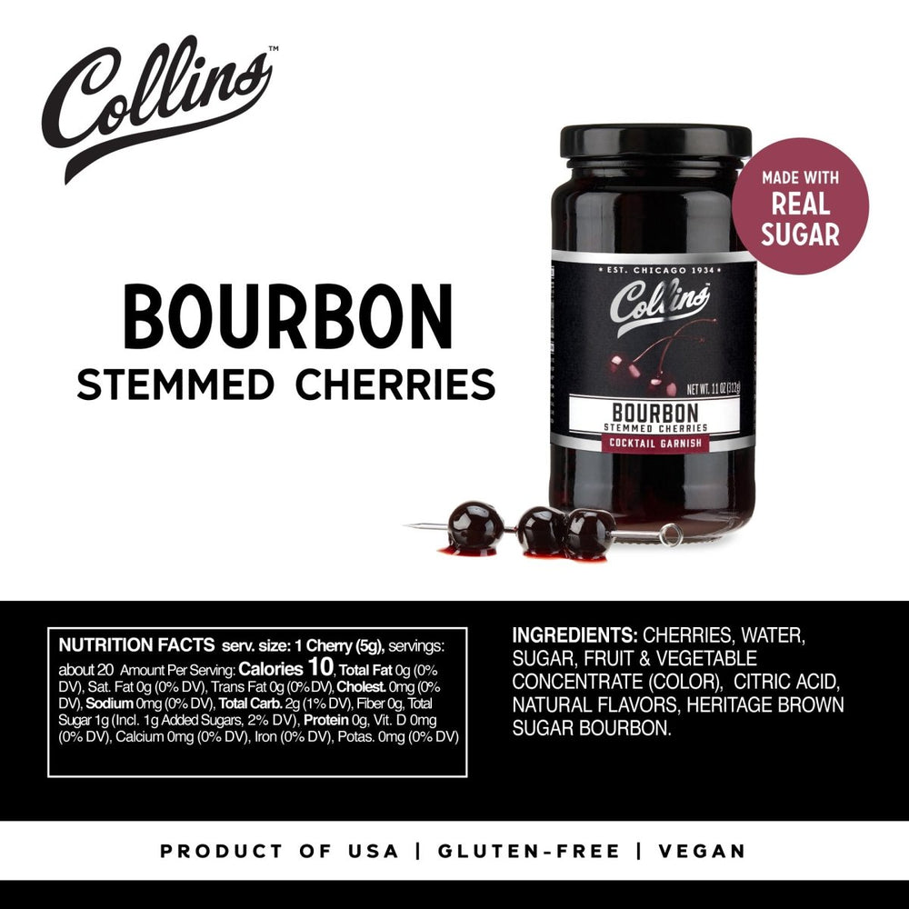 
                      
                        Collins Bourbon Cherries, 11 oz - Set of 6 - lily & onyx
                      
                    
