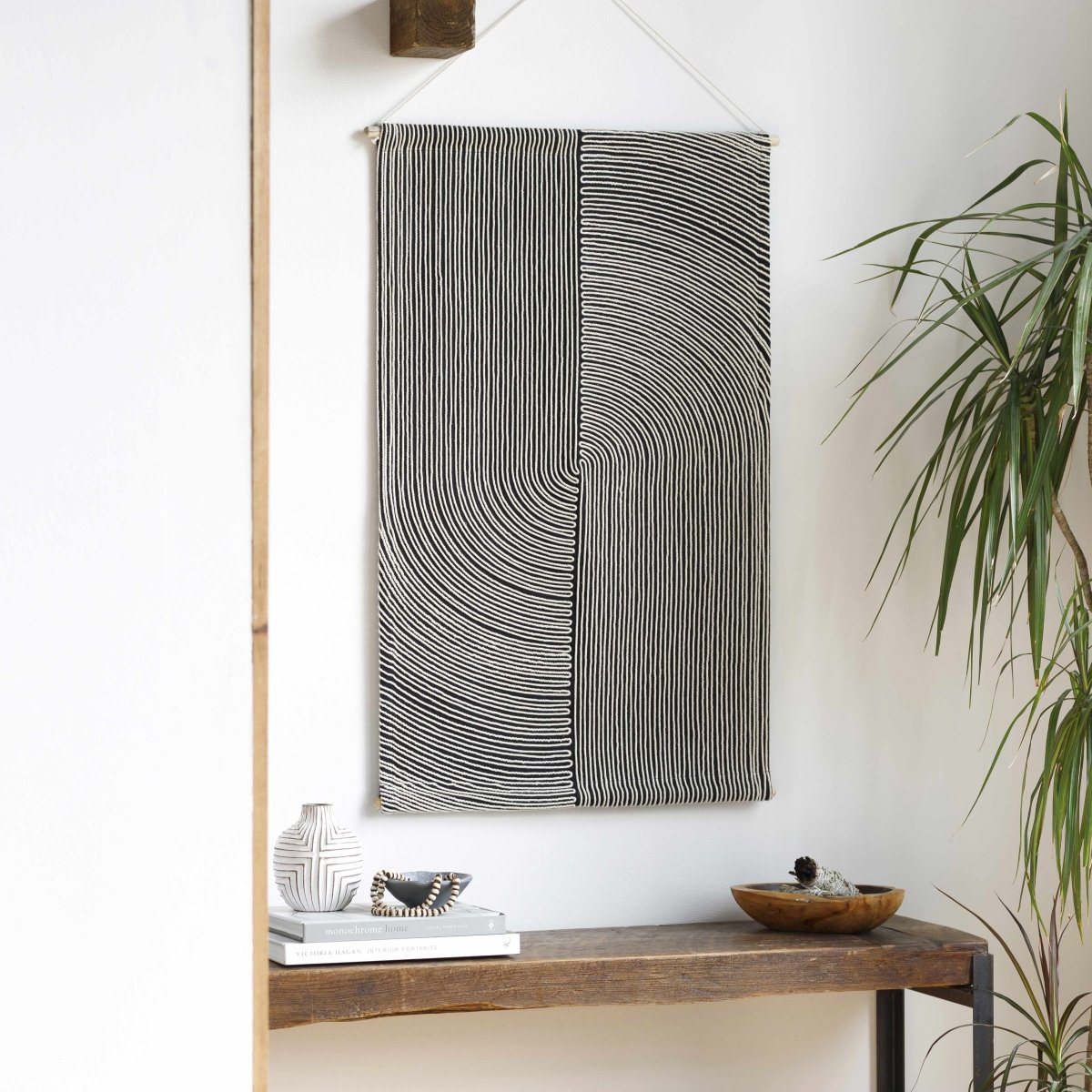 Boutique Rugs Lanse Black and White Geometric Wall Hanging