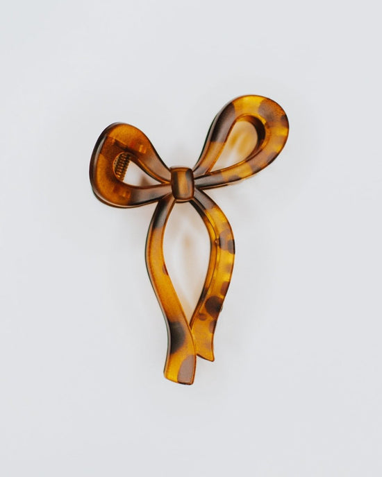 Denim & Daisy Bow Hair Claw Clip | Brown Tortoise - lily & onyx