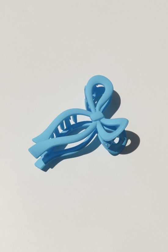 Denim & Daisy Bow Hair Claw Clip | Matte Blue - lily & onyx