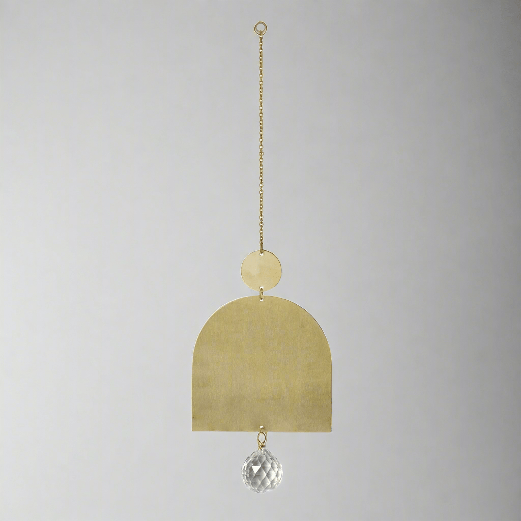 CEDAR AND MYRRH Brass Arch and Crystal Suncatcher