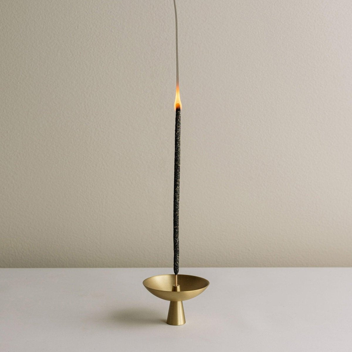 CEDAR AND MYRRH Brass Incense Holder with Ash Catcher - lily & onyx