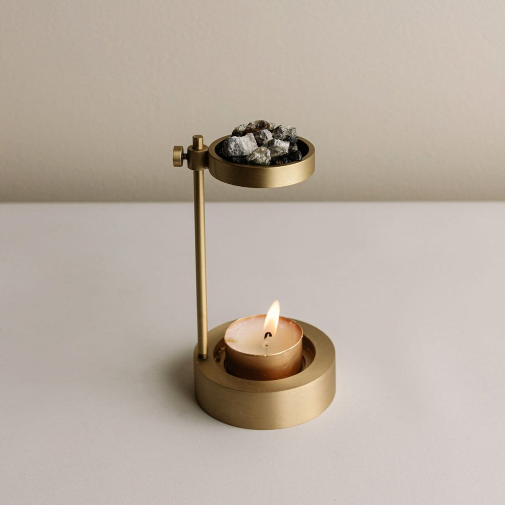 CEDAR AND MYRRH Brass Resin Incense Burner - lily & onyx