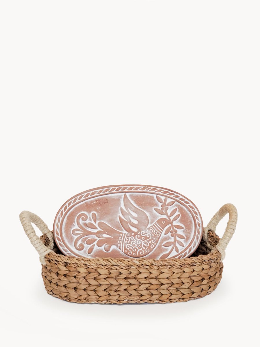 KORISSA Bread Warmer & Basket - Bird Oval - lily & onyx