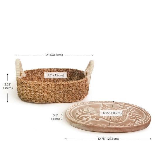 KORISSA Bread Warmer & Basket - Bird Oval - lily & onyx