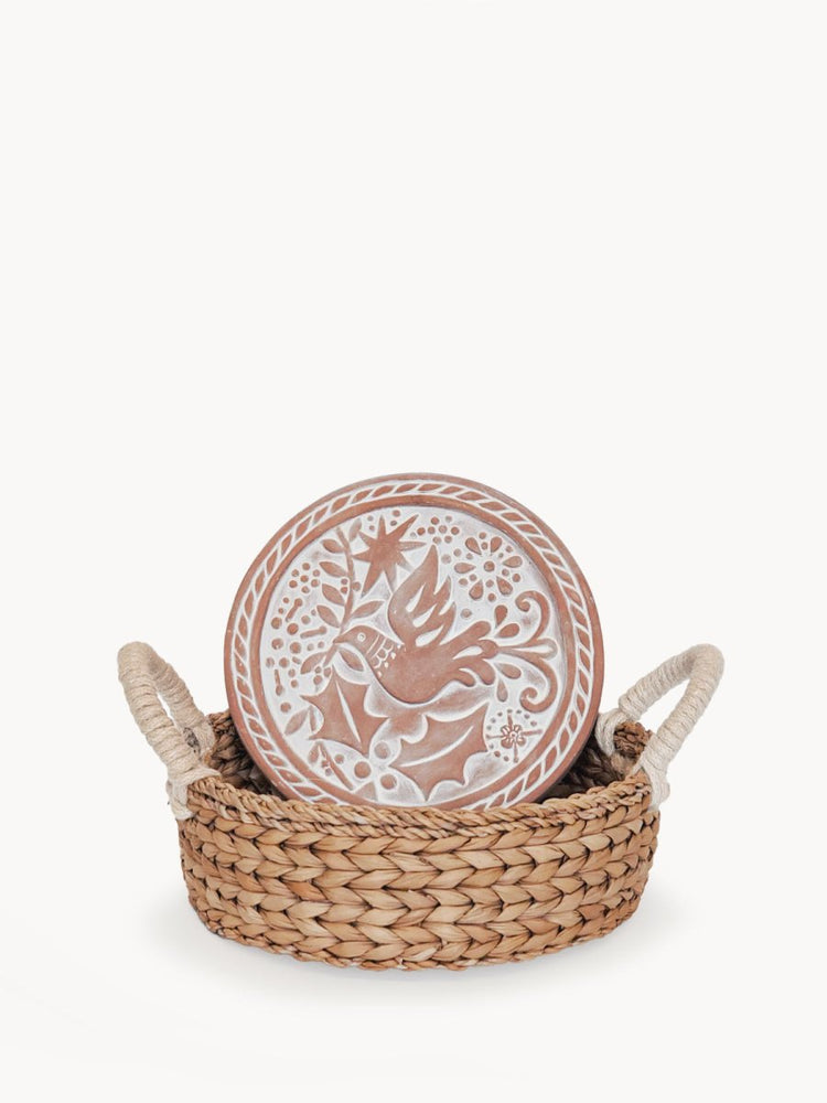 KORISSA Bread Warmer & Basket, Bird Round - lily & onyx