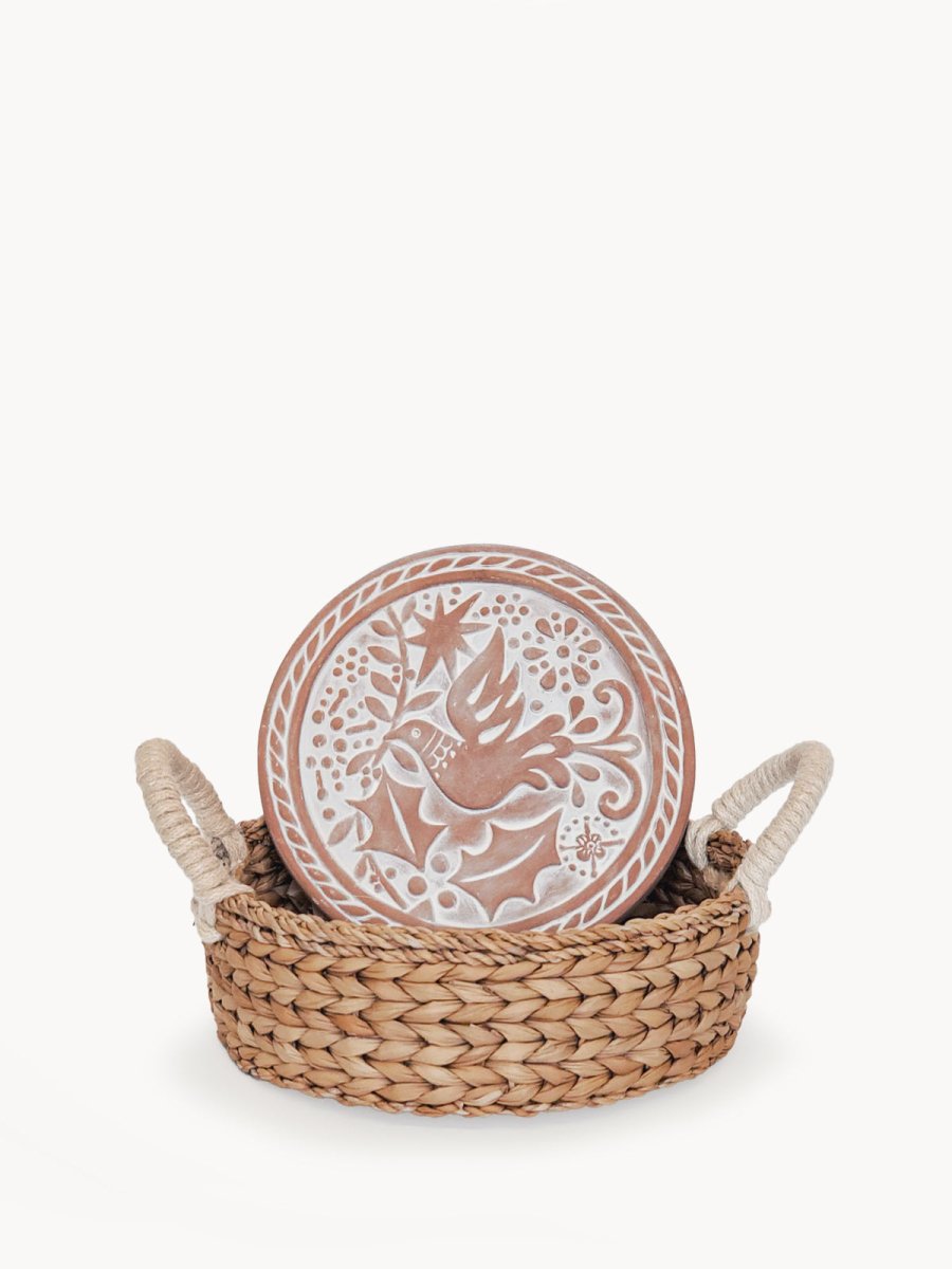 KORISSA Bread Warmer & Basket, Bird Round - lily & onyx