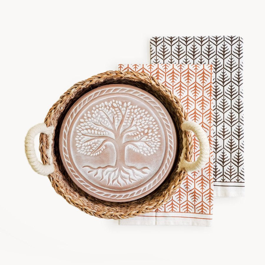 
                      
                        KORISSA Bread Warmer & Basket Gift Set with Tea Towel - Tree of Life Round - lily & onyx
                      
                    