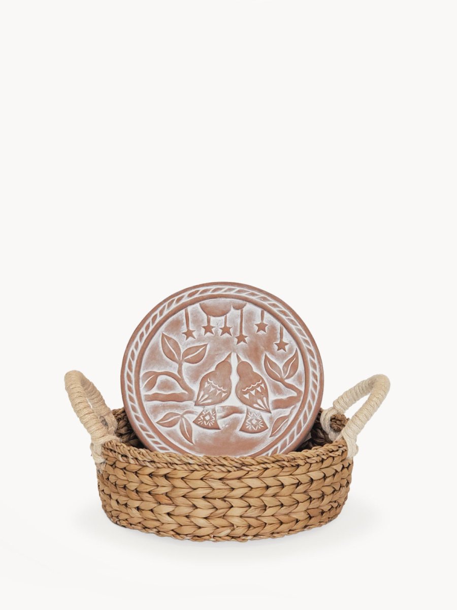 KORISSA Bread Warmer & Basket - Lovebirds Round - lily & onyx