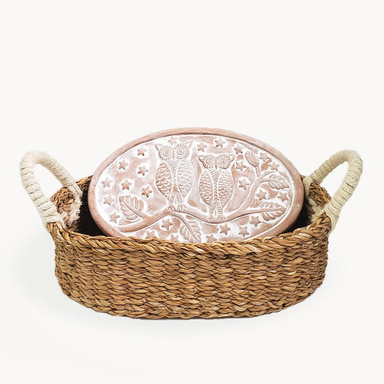 KORISSA Bread Warmer & Basket - Owl Oval - lily & onyx