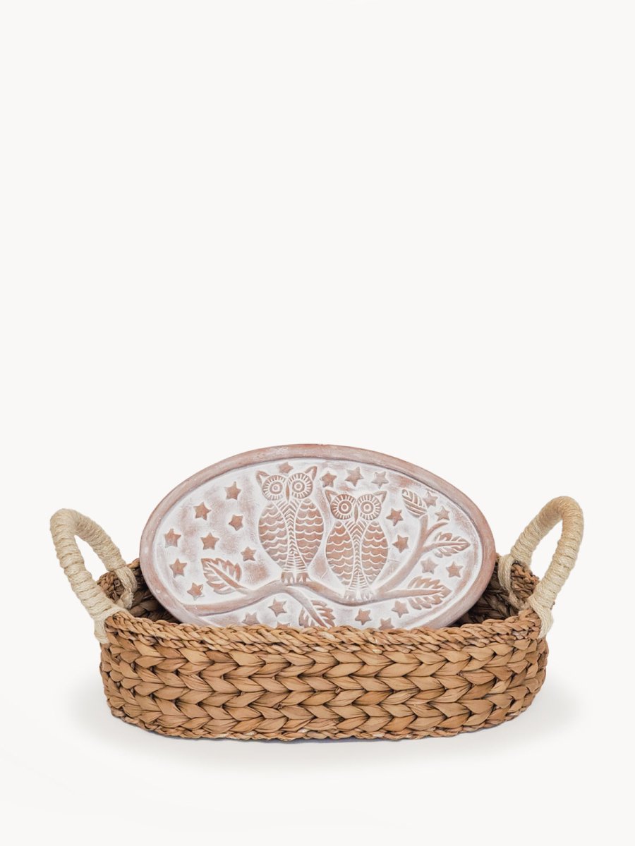 KORISSA Bread Warmer & Basket - Owl Oval - lily & onyx