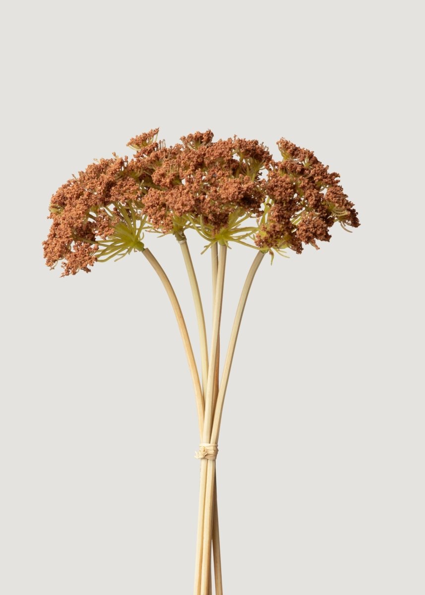 Afloral Bronze Brown Fake Yarrow Bundle of 5 - 18.75" - lily & onyx