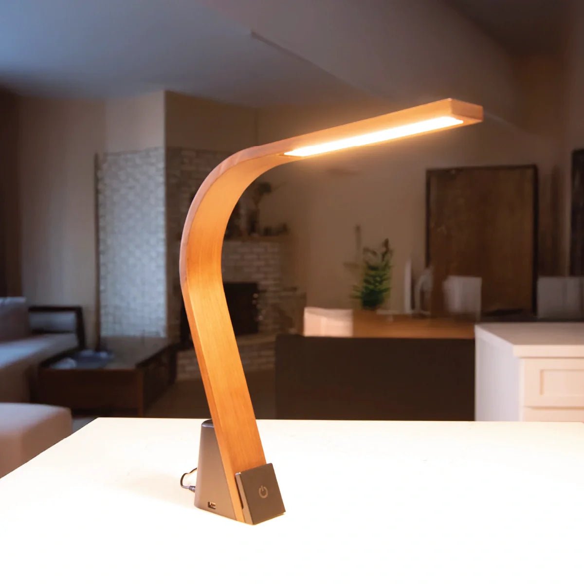 LUX LED Lighting Brooklyn LED Task Light, Black Walnut Wood - lily & onyx