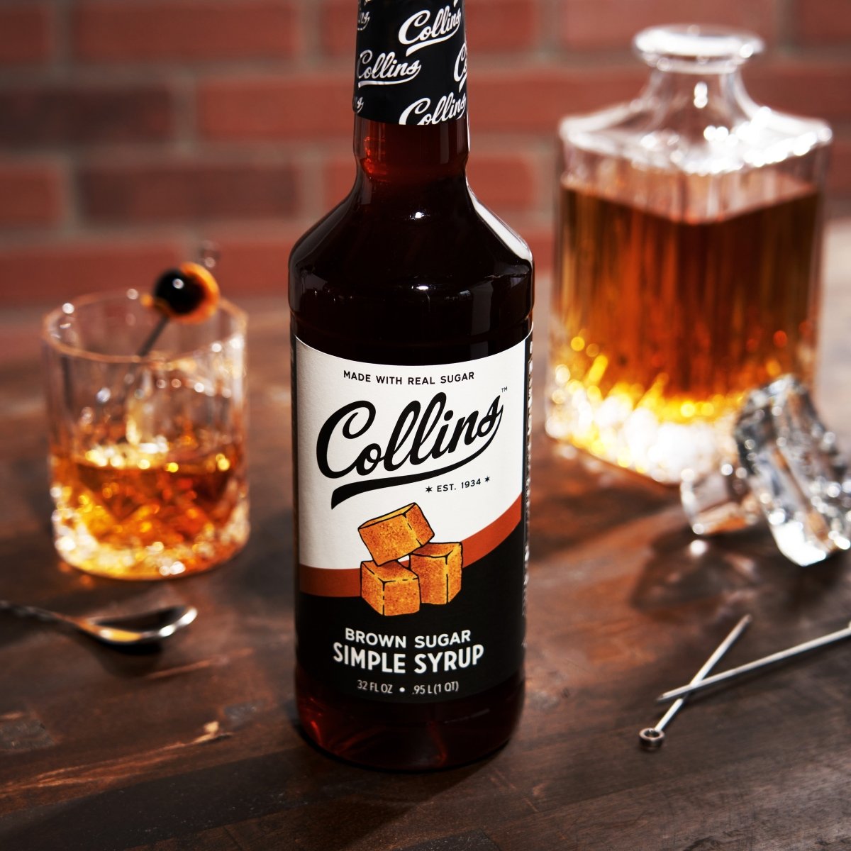 Collins Brown Sugar Simple Syrup, 32 oz. - lily & onyx