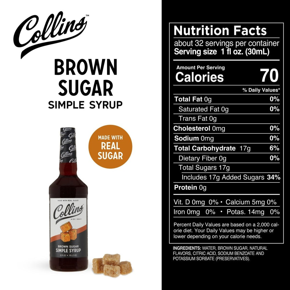 
                      
                        Collins Brown Sugar Simple Syrup, 32 oz. - lily & onyx
                      
                    