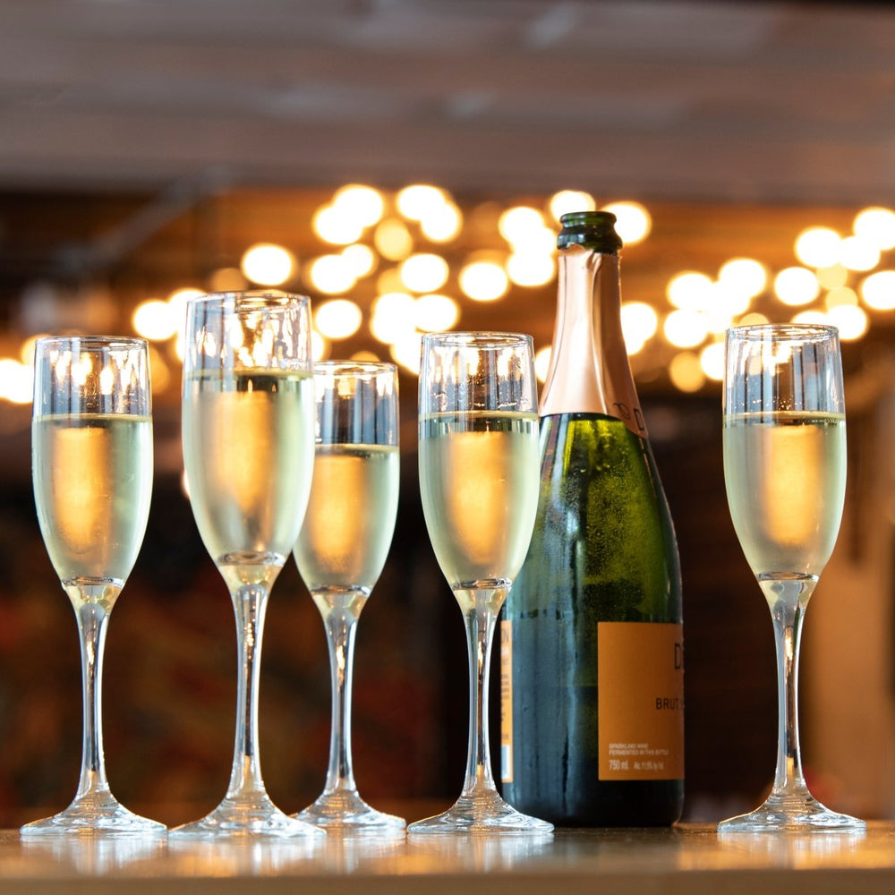 True Bubbly Stemmed Champagne Flutes, Set of 6 - lily & onyx