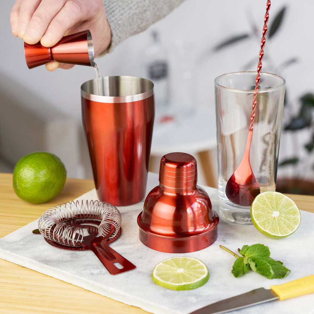 
                      
                        4-Piece Mixologist Barware Set, Red
                      
                    