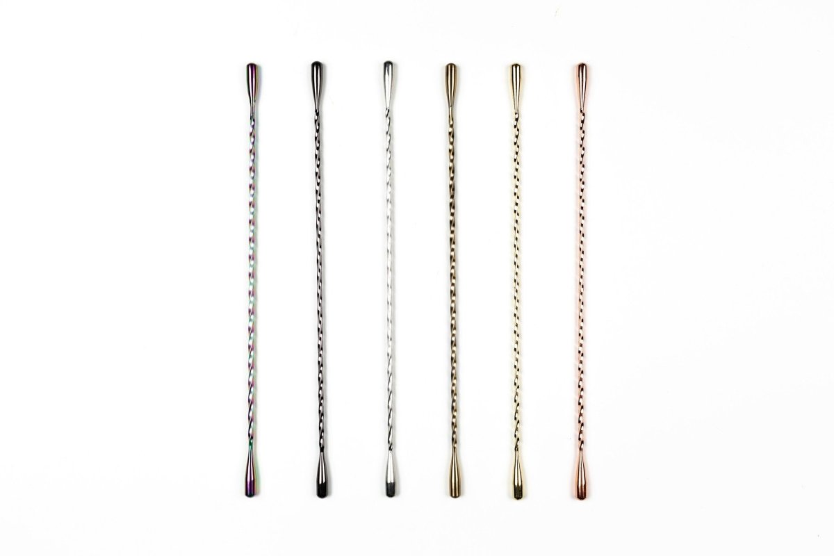 Bull In China 12" Professional Double - Ended Teardrop Bar Spoon - Stainless Steel