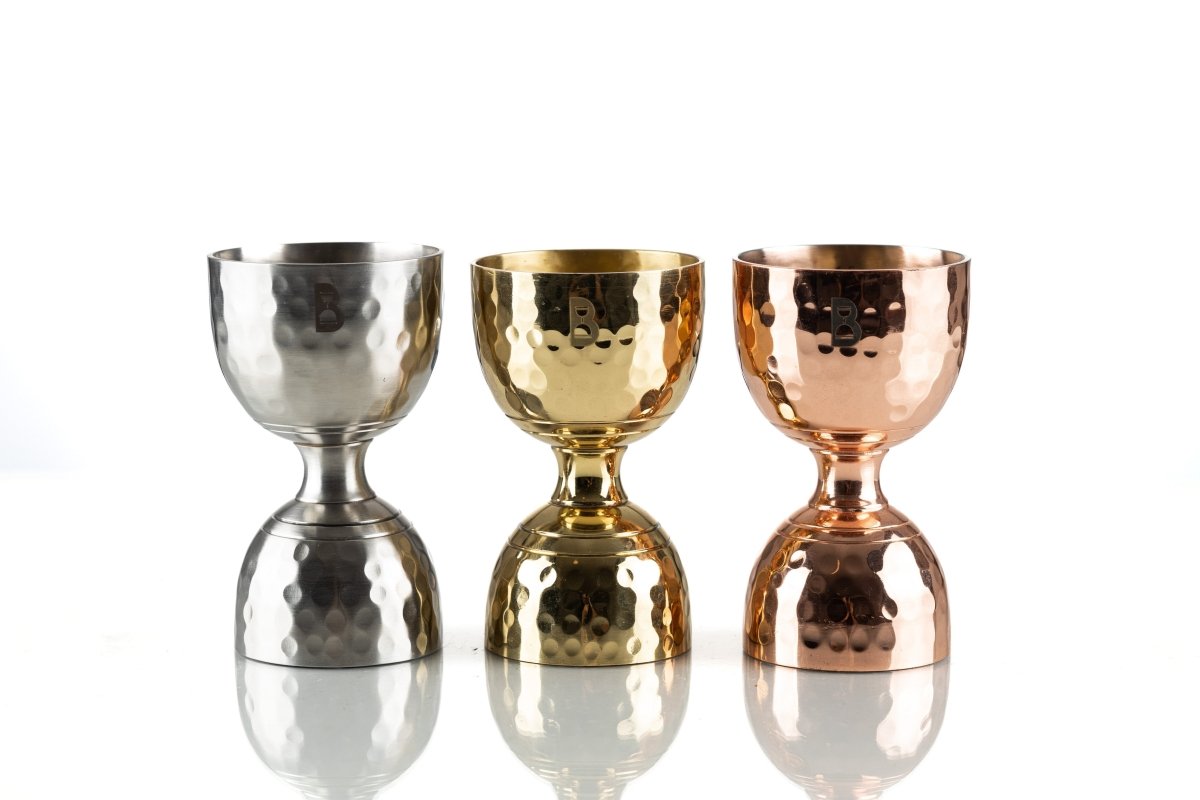 Bull In China Hammered Bell Jigger 2oz/1oz - Solid Copper, Brass & Steel