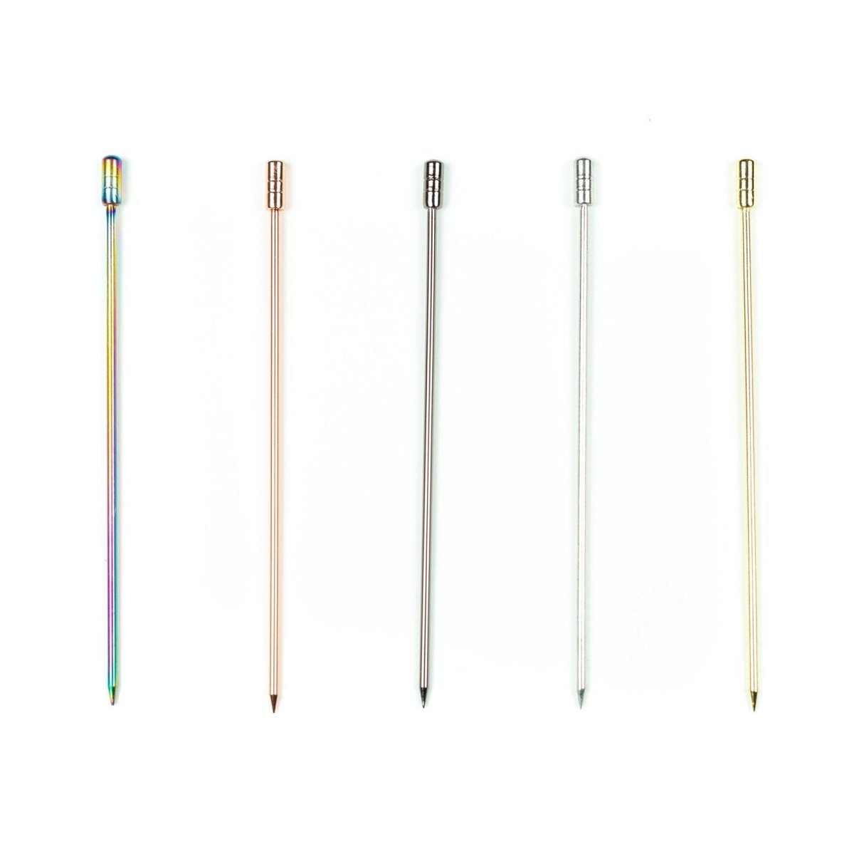 Bull In China Stainless Steel Cocktail Picks Set of 4 - 4.3" Reusable Metal