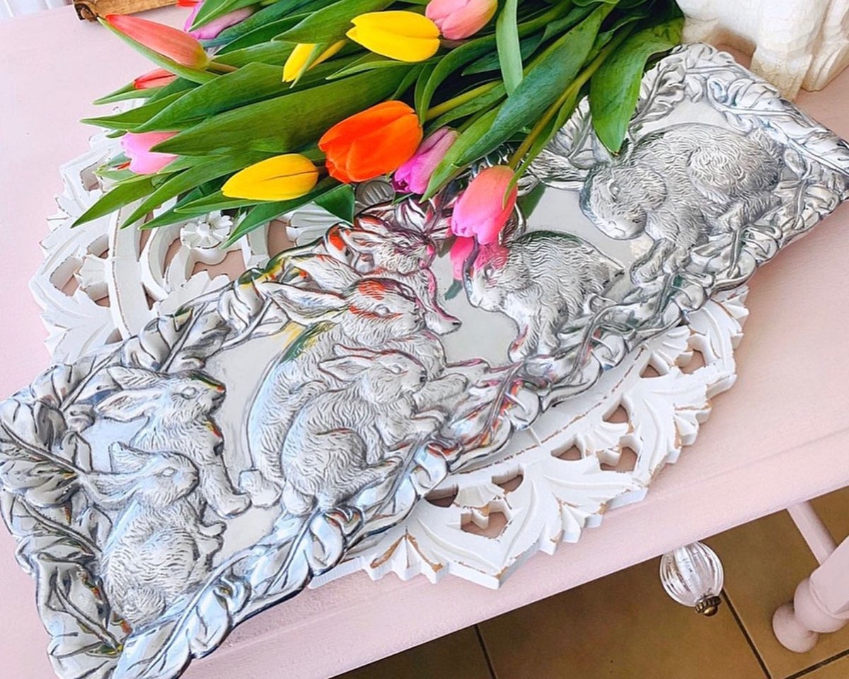 Arthur Court Designs Bunny Oblong Tray - lily & onyx
